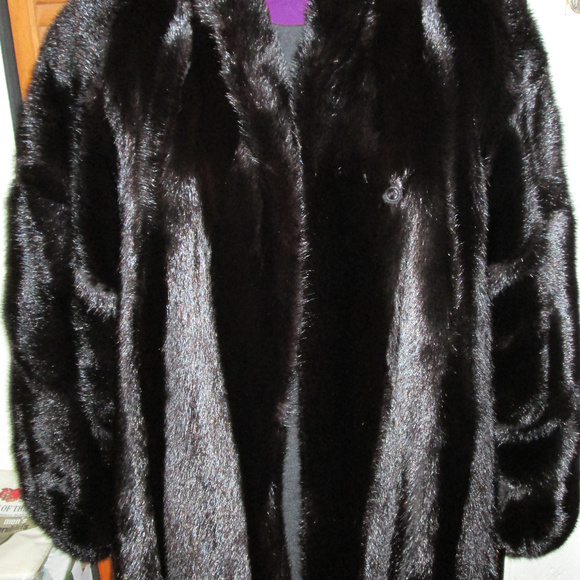 VTG 90S RANCH MINK JACKET  COAT KNEE LENGTH MEDIUM - Picture 6 of 8